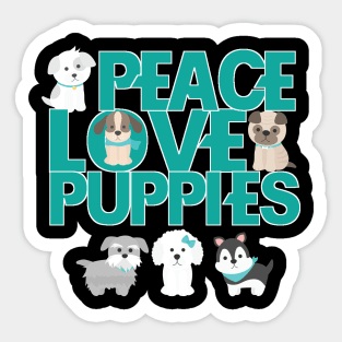 Peace love puppies paw print Sticker